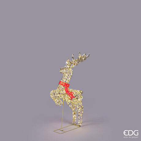 edg enzo de gasperi edg enzo de gasperi decoro natale renna con fiocco 400 microled h 72 cm l 37 cm l 12 cm ip44 gold ean 8059824546944