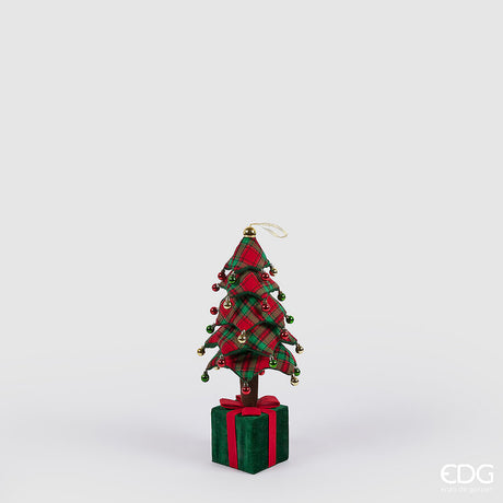 edg enzo de gasperi edg enzo de gasperi decoro pino di natale su pacco da appendere h 70 cm telescopico green red ean 8059824521132