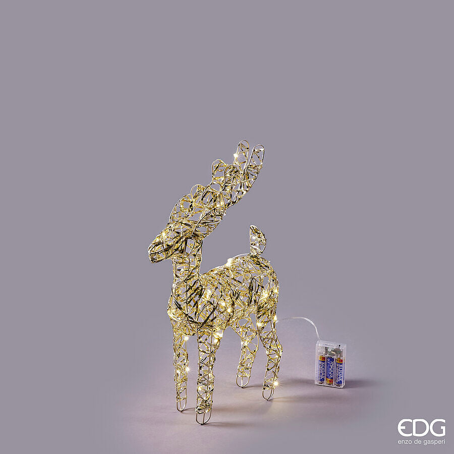 edg enzo de gasperi edg enzo de gasperi decoro renna di natale led intreccio 40 microled h 37 cm l 25 cm l 12 cm ip20 gold ean 8059824545862