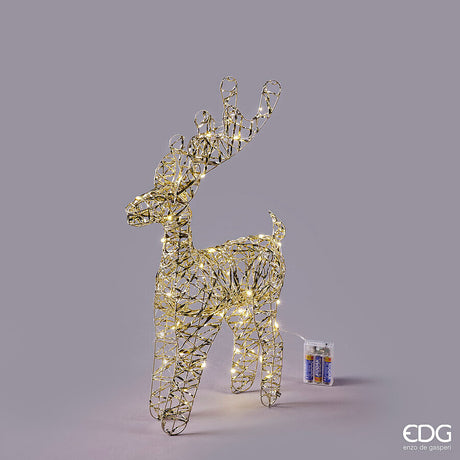 edg enzo de gasperi edg enzo de gasperi decoro renna di natale led intreccio 50 microled h 50 cm l 13 cm l 27 cm ip20 gold ean 8059824545886