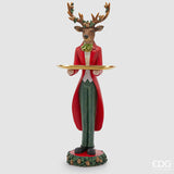 edg enzo de gasperi edg enzo de gasperi decoro renna natale maggiordomo con vassoio h 61 cm l 19 cm l 165 cm green red ean 8059824541253