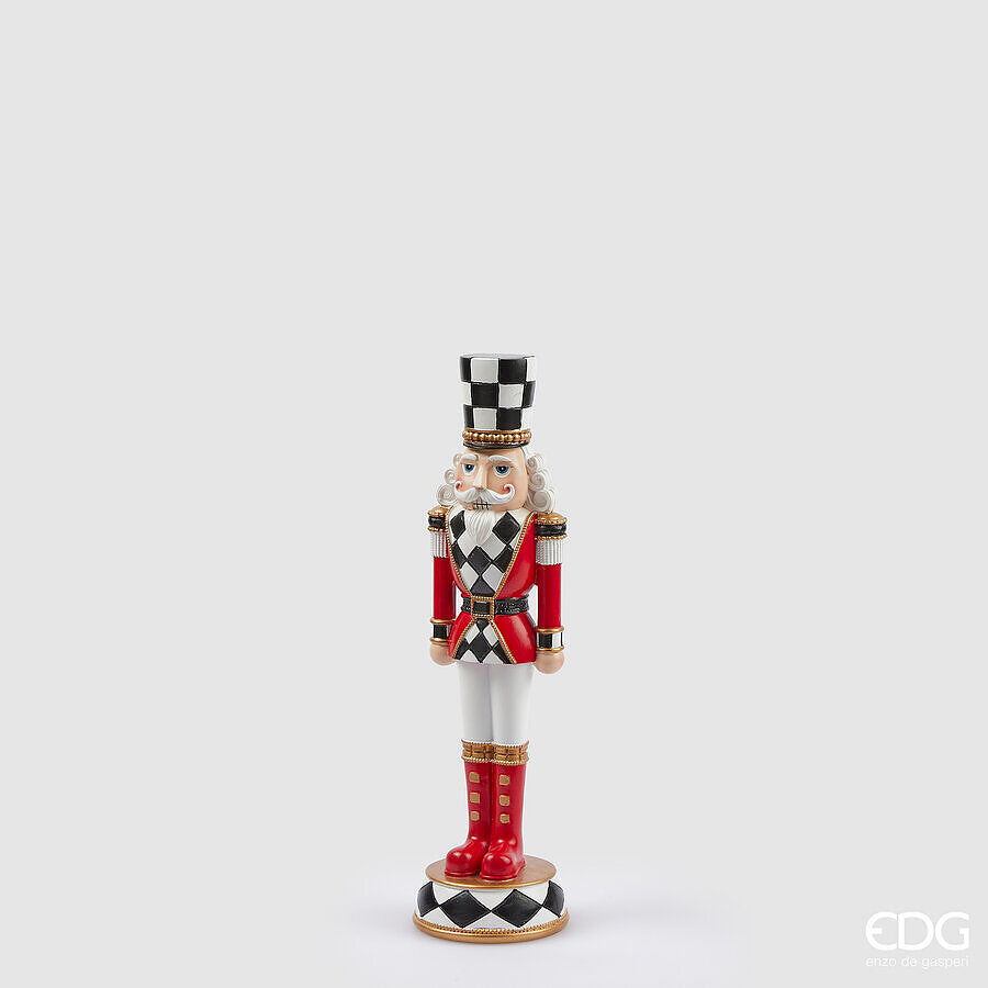 edg enzo de gasperi edg enzo de gasperi decoro soldatino scacchi di natale h 33 cm white red ean 8059824389084