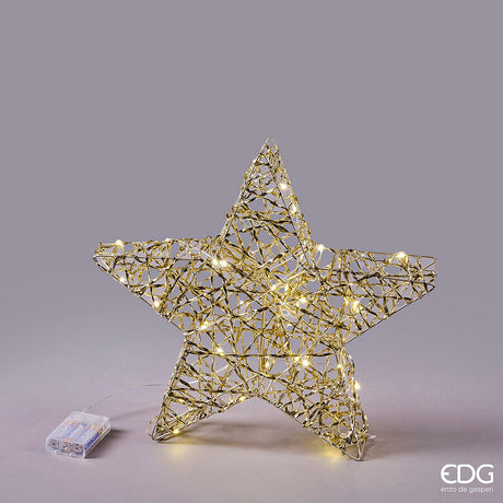 edg enzo de gasperi edg enzo de gasperi decoro stella natale intreccio 40 microled d 40 cm l 6 cm gold ean 8059824546081
