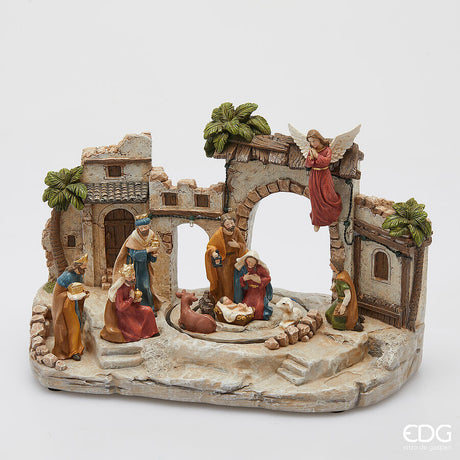 edg enzo de gasperi edg enzo de gasperi diorama presepe di natale h 225 cm l 34 cm l 18 cm musica movimento e led multicolor ean 8059824597311
