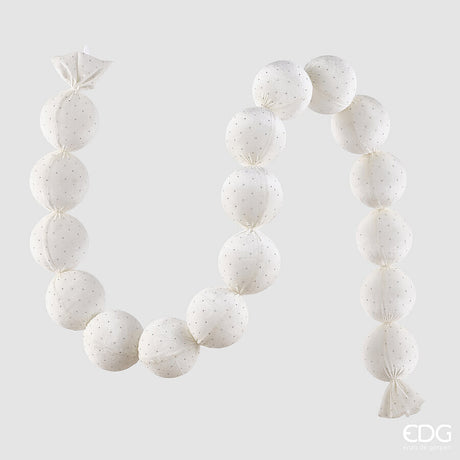 edg enzo de gasperi edg enzo de gasperi festone natalizio 17 palle brillanti avorio 10 cm l180 cm decorazione di natale ean 8059824690913