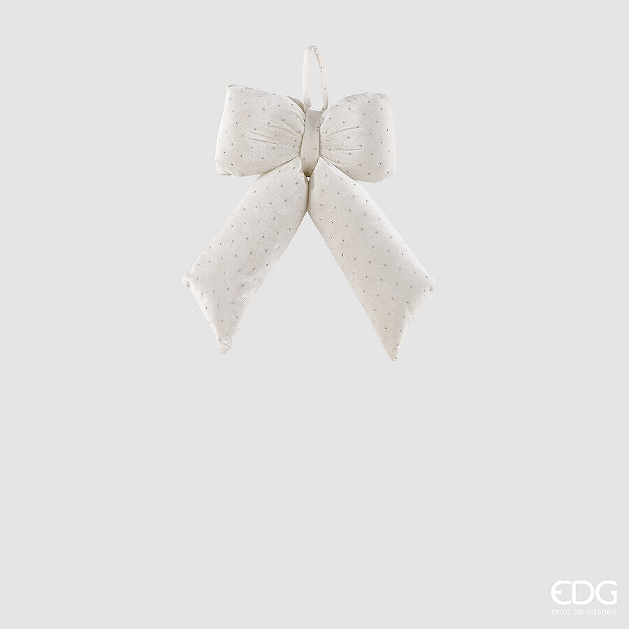 edg enzo de gasperi edg enzo de gasperi fiocco natalizio con brillanti h30x20 cm avorio decorazione di natale ean 8059824689498