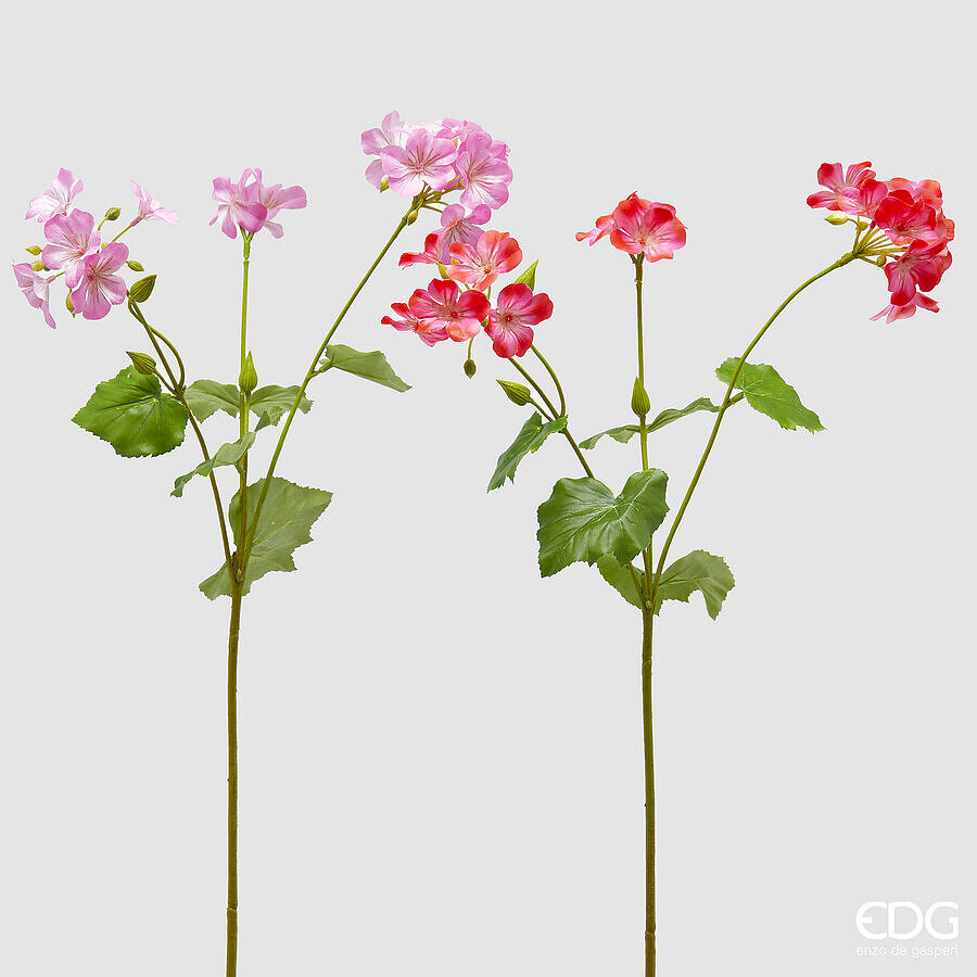 edg enzo de gasperi edg enzo de gasperi geranio ramo con foglie ass h 75 cm pianta artificiale rosa scuso o chiaro 1 pz ean 8059824490223