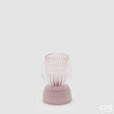 edg enzo de gasperi edg enzo de gasperi lampada da tavolo biforma a righe led h 13 cm d 9 cm ip20 rosa ean 8059824630377