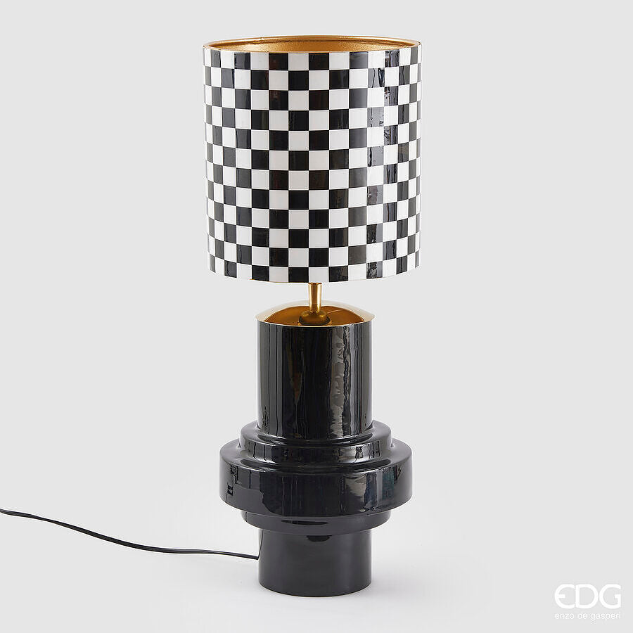 edg enzo de gasperi edg enzo de gasperi lampada da tavolo scacchi h 58 cm d 23 cm ip20 white black ean 8059824542748