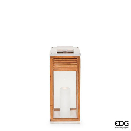 edg enzo de gasperi edg enzo de gasperi lanterna listelli quadrato con manico h 80 cm l 30 cm l 30 cm marrone ean 8059824638724