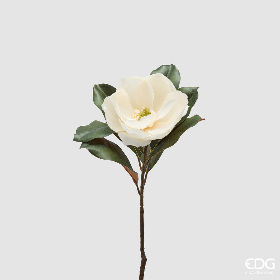 edg enzo de gasperi edg enzo de gasperi magnolia ramo con foglie h 43 cm pianta artificiale colore avorio ean 8059824613806