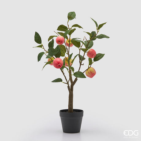 edg enzo de gasperi edg enzo de gasperi melo con vaso e foglie x8 pianta artificiale h 60 cm rosso ean 8059824634788