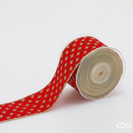 edg enzo de gasperi edg enzo de gasperi nastro quadri di natale h 65 mm l 10 mt green red ean 8059824598394