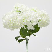 EDG Enzo De Gasperi Hydrangea Bouquet x6 with Leaves H 50 Cm Artificial Plant White