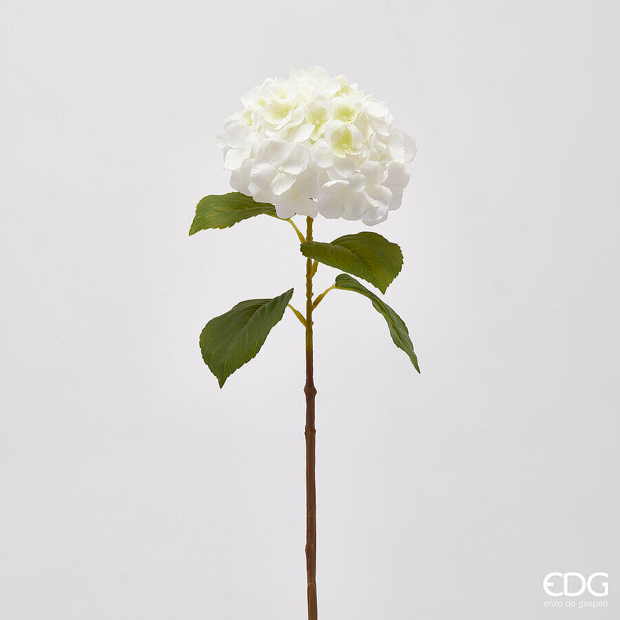 edg enzo de gasperi edg enzo de gasperi ortensia ramo con foglie h 70 cm d 18 cm pianta artificiale colore bianco ean 8059824440594