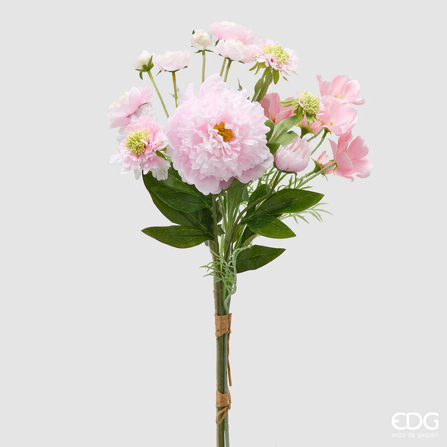 edg enzo de gasperi edg enzo de gasperi peonia bouquet mix cespuglio artificiale h 60 cm rosa chiaro ean 8059824615589