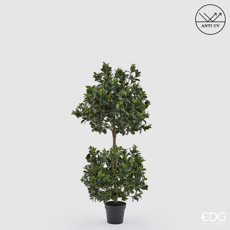 edg enzo de gasperi edg enzo de gasperi pianta artificiale agrifoglio h 140 cm con vaso anti uv verde per interno ed esterno ean 8059824655363