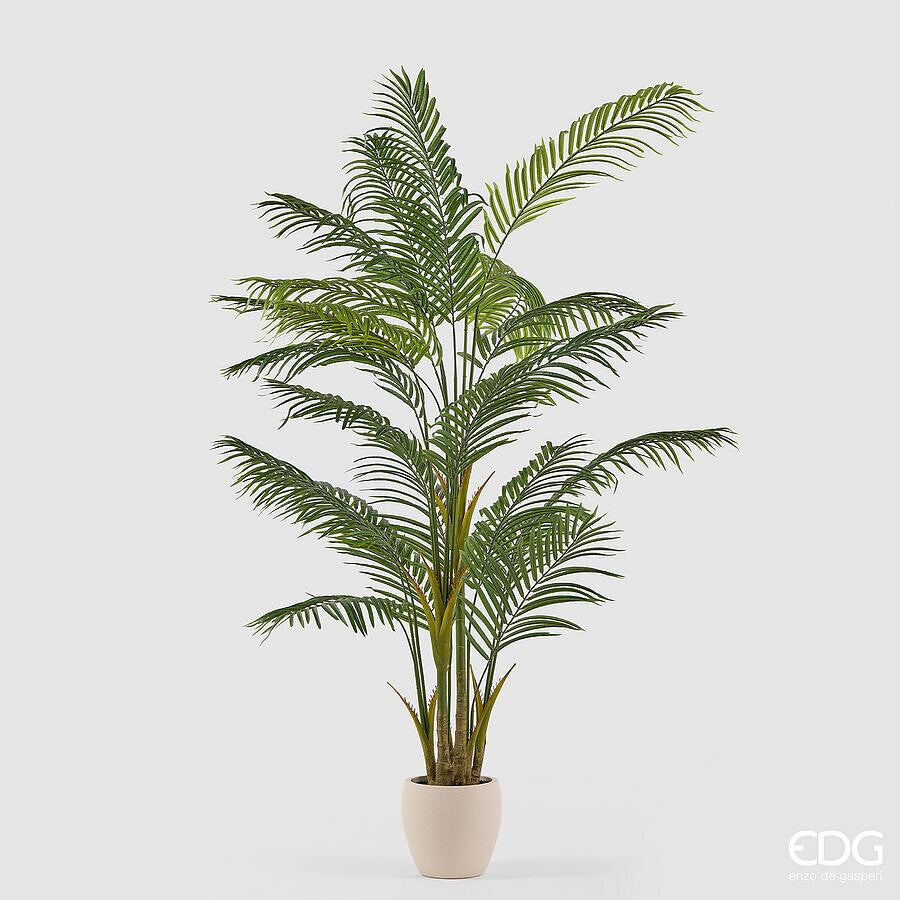 edg enzo de gasperi edg enzo de gasperi pianta artificiale palma areca vogue con vaso h210 cm pianta decorativa realistica design moderno ean 8059824655035
