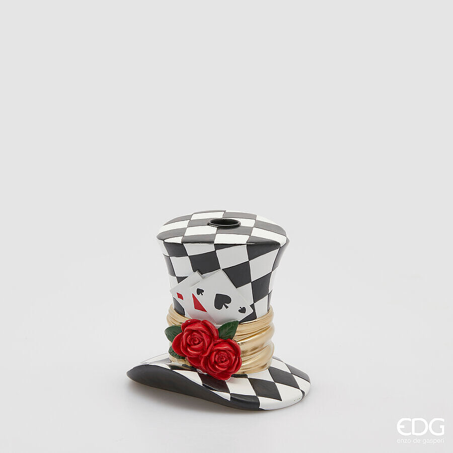 edg enzo de gasperi edg enzo de gasperi portacandela cappello natale h 145 cm d 16 cm white black ean 8059824531100