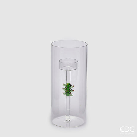 edg enzo de gasperi edg enzo de gasperi portacandela cilindro pino di natale h 20 cm d 9 cm green ean 8059824368850