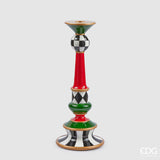 edg enzo de gasperi edg enzo de gasperi portacandela di natale scacchi h 35 cm d 14 cm white black ean 8059824403308