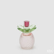 edg enzo de gasperi edg enzo de gasperi portacandela flower in vetro h 16 cm d 12 cm verde rosa ean 8059824630353