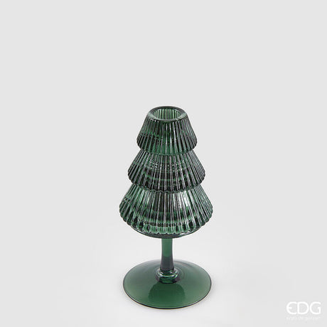 edg enzo de gasperi edg enzo de gasperi portacandela pino di natale h 16 cm d 8 cm piede calice dark green ean 8059824548368