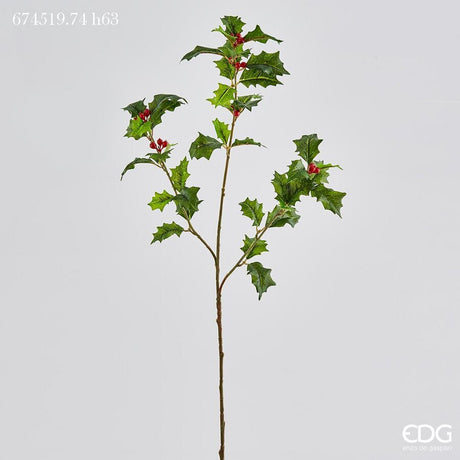 edg enzo de gasperi edg enzo de gasperi ramo agrifoglio natalizio con bacche e 3 rami h 63 cm verde rosso ean 8056372466779