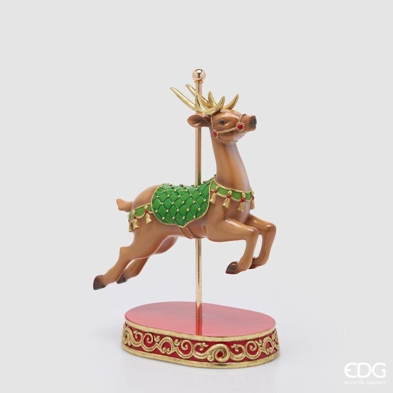 edg enzo de gasperi edg enzo de gasperi renna giostra natalizia h46x29x14 cm verde rosso decorazione di natale ean 8059824690654