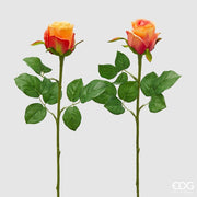 EDG Enzo De Gasperi Rosebud Olis 3-Flower Branch Assortment H 51 Cm Artificial Plant Orange 1 Pc