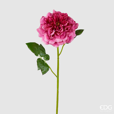 edg enzo de gasperi edg enzo de gasperi rosa jumbo ramo con foglie h 80 cm d 18 cm pianta artificiale colore rosa scuro ean 8059824490407