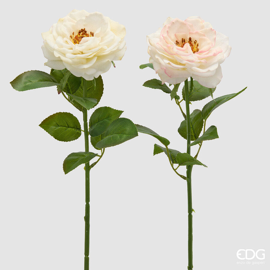 edg enzo de gasperi edg enzo de gasperi rosa ramo con foglie ass h 58 cm pianta artificiale bianco rosa 1 pz ean 8059824647382