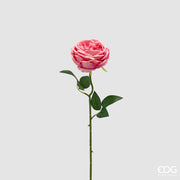 EDG Enzo De Gasperi Pink Rose Branch with Leaves H 50 Cm Artificial Pink Plant