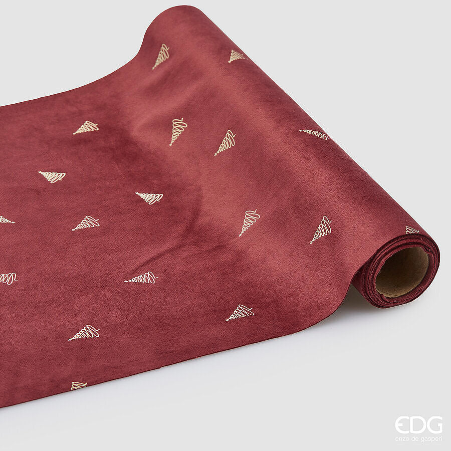 edg enzo de gasperi edg enzo de gasperi rotolo tessuto stampa pino natale h 35 cm l 200 cm burgundy ean 8059824586193
