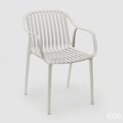 EDG Enzo De Gasperi Striped Contract Chair Light Grey Plastic