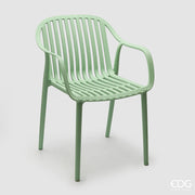 EDG Enzo De Gasperi Striped Contract Chair Light Green Plastic