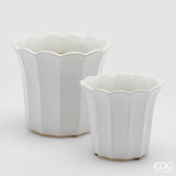 edg enzo de gasperi edg enzo de gasperi set 2 pz vaso cachepot bellflower h 19 cm h 14 cm ceramica bianca ean 8059824512765