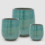 edg enzo de gasperi edg enzo de gasperi set 3 pz vaso glaze atlas spicchi bombato h 70 cm h 55 cm h 42 cm h 40 cm waterproof mix blu ean 8059824609038