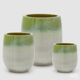 edg enzo de gasperi edg enzo de gasperi set 3 pz vaso glaze atlas spicchi bombato h 72 cm h 55 cm h 40 cm waterproof mix verde ean 8059824608826