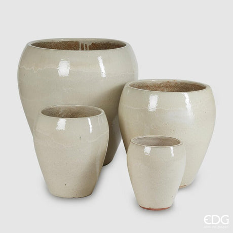 edg enzo de gasperi edg enzo de gasperi set 4 pz vaso glaze bombato h 68 cm h 52 cm h 42 cm h 32 cm avorio ean 8059824046697