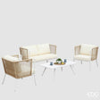 edg enzo de gasperi edg enzo de gasperi set salottino 100 alluminio divano 2 poltrone e tavolino bianco