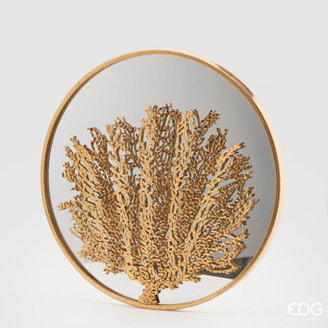 edg enzo de gasperi edg enzo de gasperi specchio in metallo con decorazione corallo d 60 cm gold specchio parete design elegante ean 8059824138828