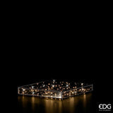 edg enzo de gasperi edg enzo de gasperi teca vassoio natale con 40 led h 4 cm 30 x 30 cm grey ean 8056372667855
