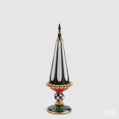 edg enzo de gasperi edg enzo de gasperi topiary scacchi di natale h 45 cm d 14 cm white black ean 8059824398123