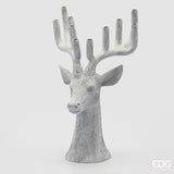 edg enzo de gasperi edg enzo de gasperi vaso cervo natalizio grandicorna h 65 cm l 40 cm l 31 cm poliresina grigio ean 8059824531353