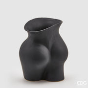 EDG Enzo De Gasperi Vase Chakra Booty H 26 Cm 22 x 16 Cm Ceramic Black
