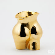 EDG Enzo De Gasperi Chakra Booty Vase H 26 Cm 22 x 16 Cm Gold Ceramic