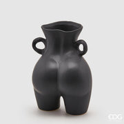 EDG Enzo De Gasperi Chakra Booty Vase H 27 Cm 20 x 16.5 Cm Black Ceramic