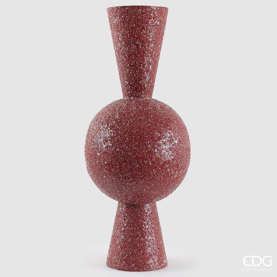 edg enzo de gasperi edg enzo de gasperi vaso crackle geometrie h 74 cm d 30 cm metallo dark pink ean 8059824541833