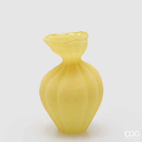 edg enzo de gasperi edg enzo de gasperi vaso flow sinuoso h 305 cm d 195 cm waterproof vetro satinato giallo ean 8059824630599